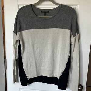 Colorblock Sweater in Gray, Cream, and Black